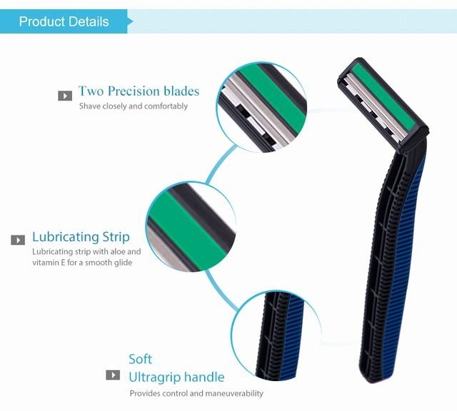 Closer Shave Men'S Twin Blade Razors , Lubricant Strip 2 Blade Disposable Razor